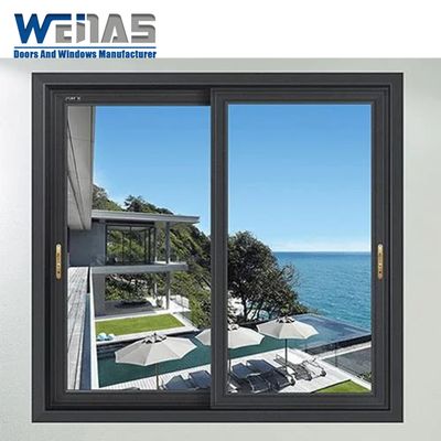 Jendela Geser Bingkai Aluminium Peredam Suara Keamanan Untuk Eksterior Apartemen Hotel