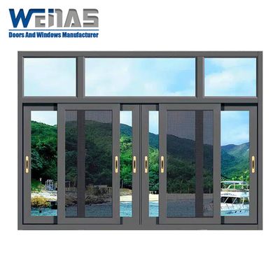 Thermal Break Exteriors Aluminium Sliding Windows 2-3 Tracks With Stainless Steel Screen Mesh