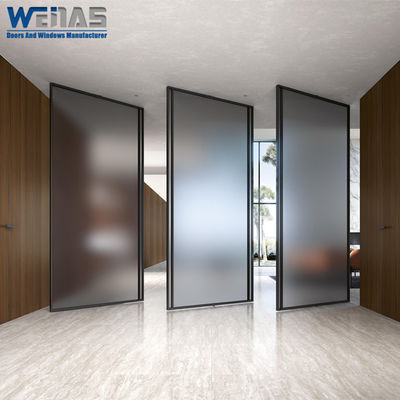 Heat Insulation Interior Aluminium Pivot Entrance Doors For House Ultra Narrow Frame