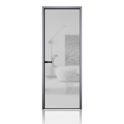Buy Narrow Frame 6063-T5 Aluminium Toilet Swing Door With Privacy Ground Glass online manufacture