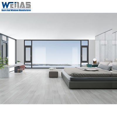 Buy Matt Black Double Glazed Aluminium Casement Windows With Mosquito Screen online manufacture