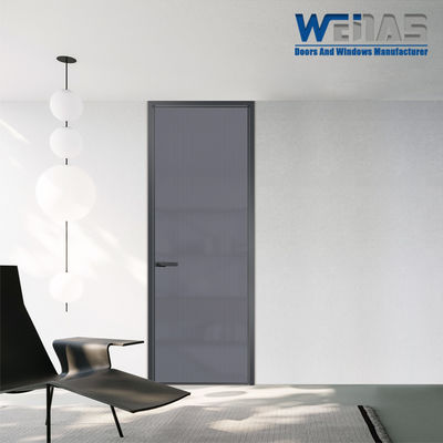 Buy Simple Structure Waterproof Washroom Aluminium Door With Customized Art Glass 8mm online manufacture