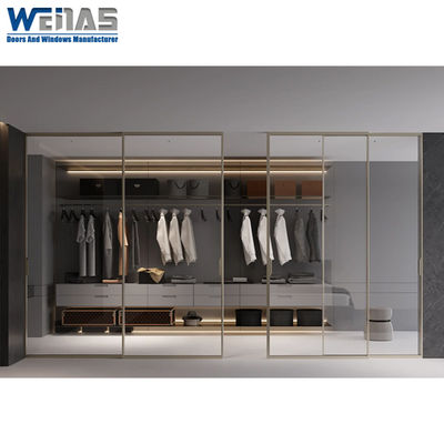 Buy Space Saving Interior Sliding Doors Room Dividers Ultra Narrow Frame Cloakroom With Sound Insulation online manufacture