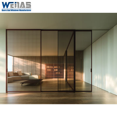 Beli Pintu Geser Interior Komersial Pembatas Ruangan Aluminium Hemat Ruang Kedap Suara online manufacture