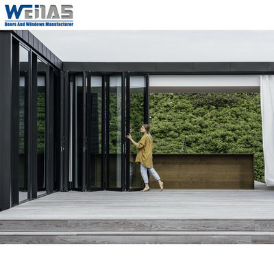 comprar Porta bi-dobrável exterior em liga de alumínio à prova de furacões com tela dobrável à prova d'água para casa online manufacture