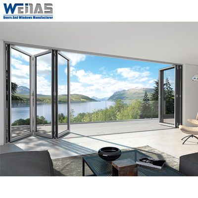 Buy Thermal Insulated 5mm Aluminium Bifold Exterior Doors With Tempered Glass online manufacture