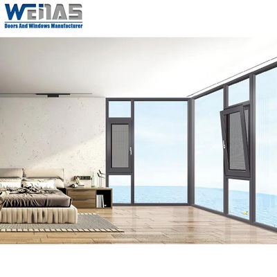 Buy Energy Efficiency Hurricane Impact Aluminium Windows Tilt And Turn 1.8mm Profile online manufacture