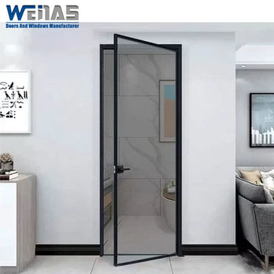 Buy 8mm Single Glass Interior Casement Aluminium Swing Toilet Door For Indoor online manufacture