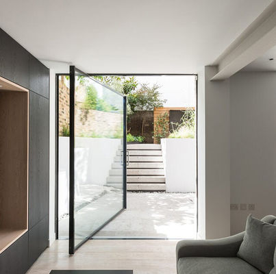 Buy Heavy Duty Double Glass Security Aluminium Glass Pivot Door online manufacture