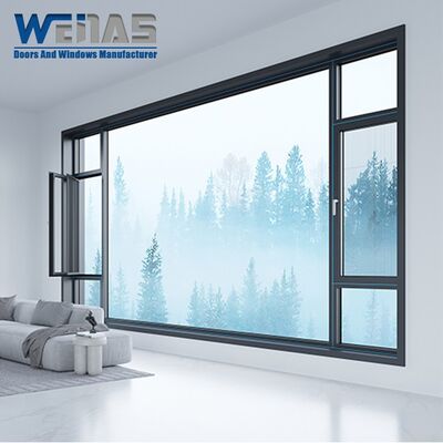 comprar Mosquitera con rotura de puente térmico, doble acristalamiento aislante, puertas y ventanas residenciales, ventana abatible de aleación de aluminio online manufacture