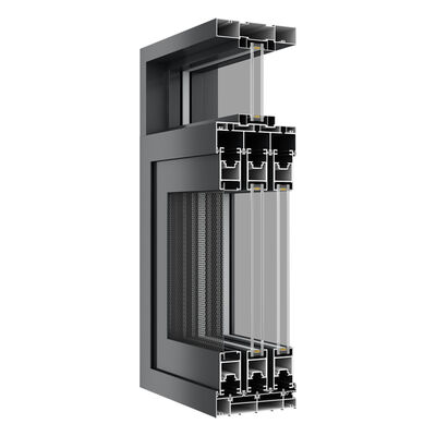 comprar Diseño regular de vidrio doble mosquito aislado de aluminio liso exterior ventana corredera online manufacture