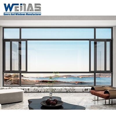 comprar Ventana corredera de aluminio de estilo moderno, puerta corredera de aluminio con vidrio doblemente aislado y ventanas para el hogar online manufacture