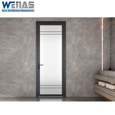 kopen Custom Design Aluminium Alloy Modern Retro Frans Vlak Interieur Casement Deur Waterdicht Badkamer online manufacture