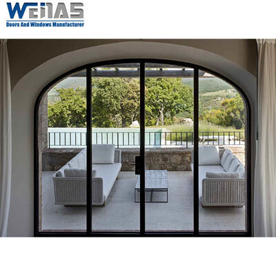 comprar Puerta de entrada abatible de aluminio con doble vidrio templado, de alta resistencia, a prueba de viento, insonorizada y de diseño personalizado online manufacture