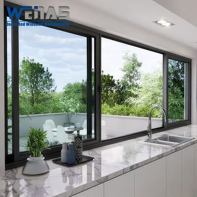 kopen Woondeuren en ramen Doppelschrijvend isolerend glas Windbestendige stille drainage Aluminium schuifvenster online manufacture