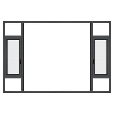 Soundproof Aluminium Exterior Casement Window Double Glass Heat Insulated