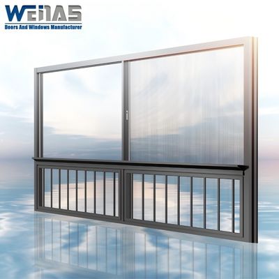 Narrow Frame  Silent Aluminium Sliding Window Thermal Insulation Hidden Tracks