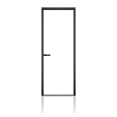 Ultra Slim Frame Interior Aluminium Swing Toilet Door Single Glass Waterproof