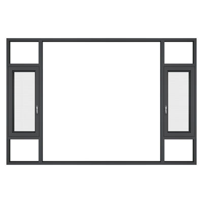 Double Glazed Aluminium Casement Windows Simple Design Space Saving