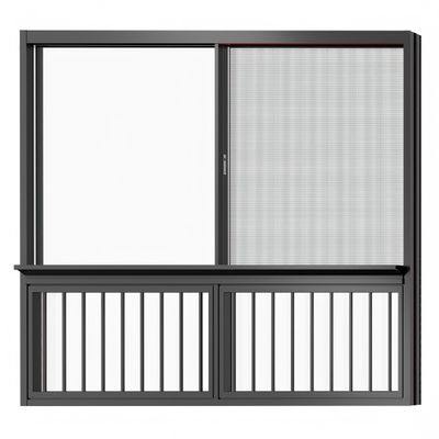 Six Track Aluminum Sliding Windows With Mosquito Net Screen Thermal Insulation