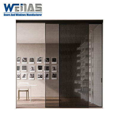 Top Rail Narrow Frame Room Partition Sliding Doors Soundproof And Heat Insulating