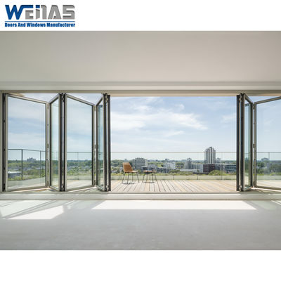 Heavy Duty 2400mm Aluminium Bifold Doors With Eco Friendly Glass For Villa Outdoor Spaces